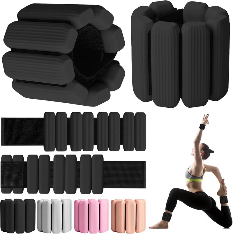 Gallia Wrist Weights, 2Pack Adjustable Wearable Wrist Ankle Weights for Women/Men, Silicone Wrist Bangles for Walking, Yoga, Pilates, and Gym, Arm & Leg Workout, 2lb - Image 1